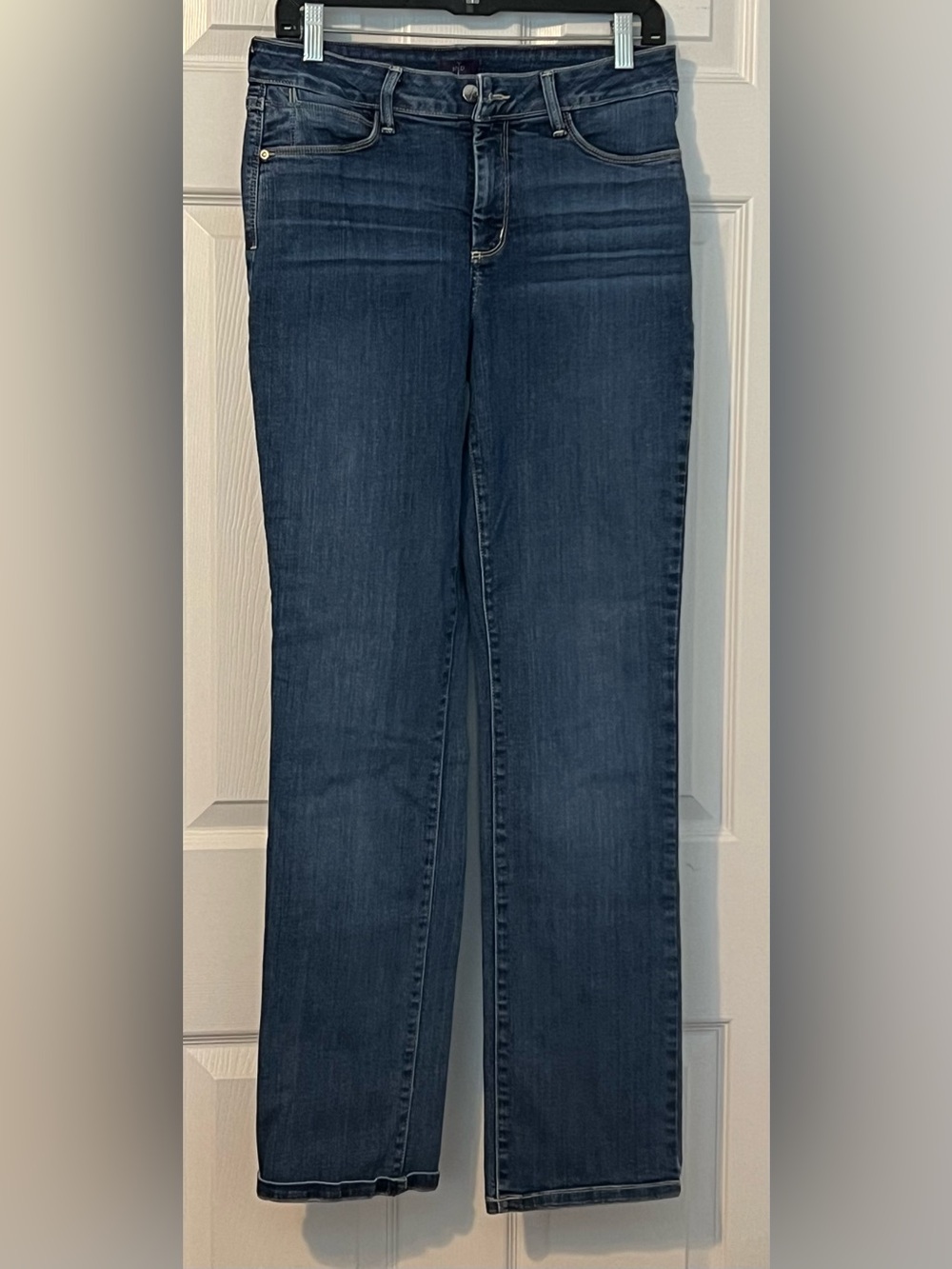 NYDJ Women's Marilyn Straight-Leg Jeans Dark Blue Size 10 EUC